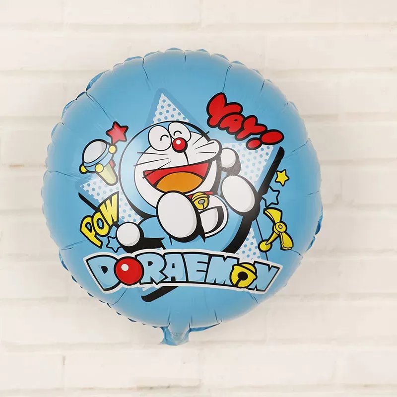 50pcs Doraemon Theme Tablecloth Decorate Cups Plates Kids Favors Dishes Glass Balloons Birthday Party Tableware Set Cake Toppers