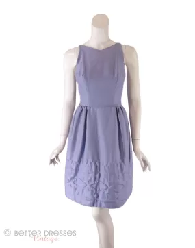 50s/60s Lavender Trapunto Party Dress - xs, sm