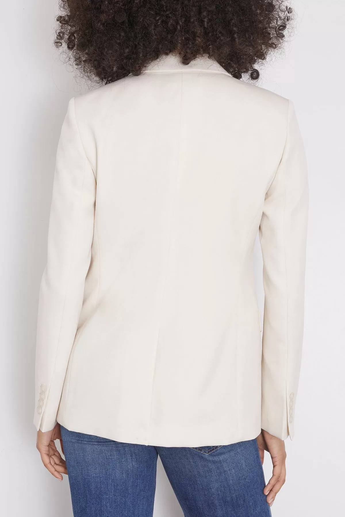 Adele Single Breasted Tailored Jacket in Stone