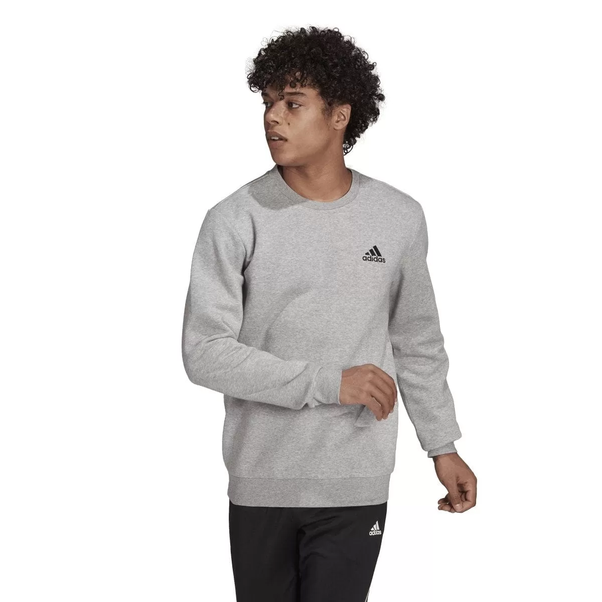 ADIDAS MEN'S ESSENTIALS FLEECE GREY SWEATSHIRT