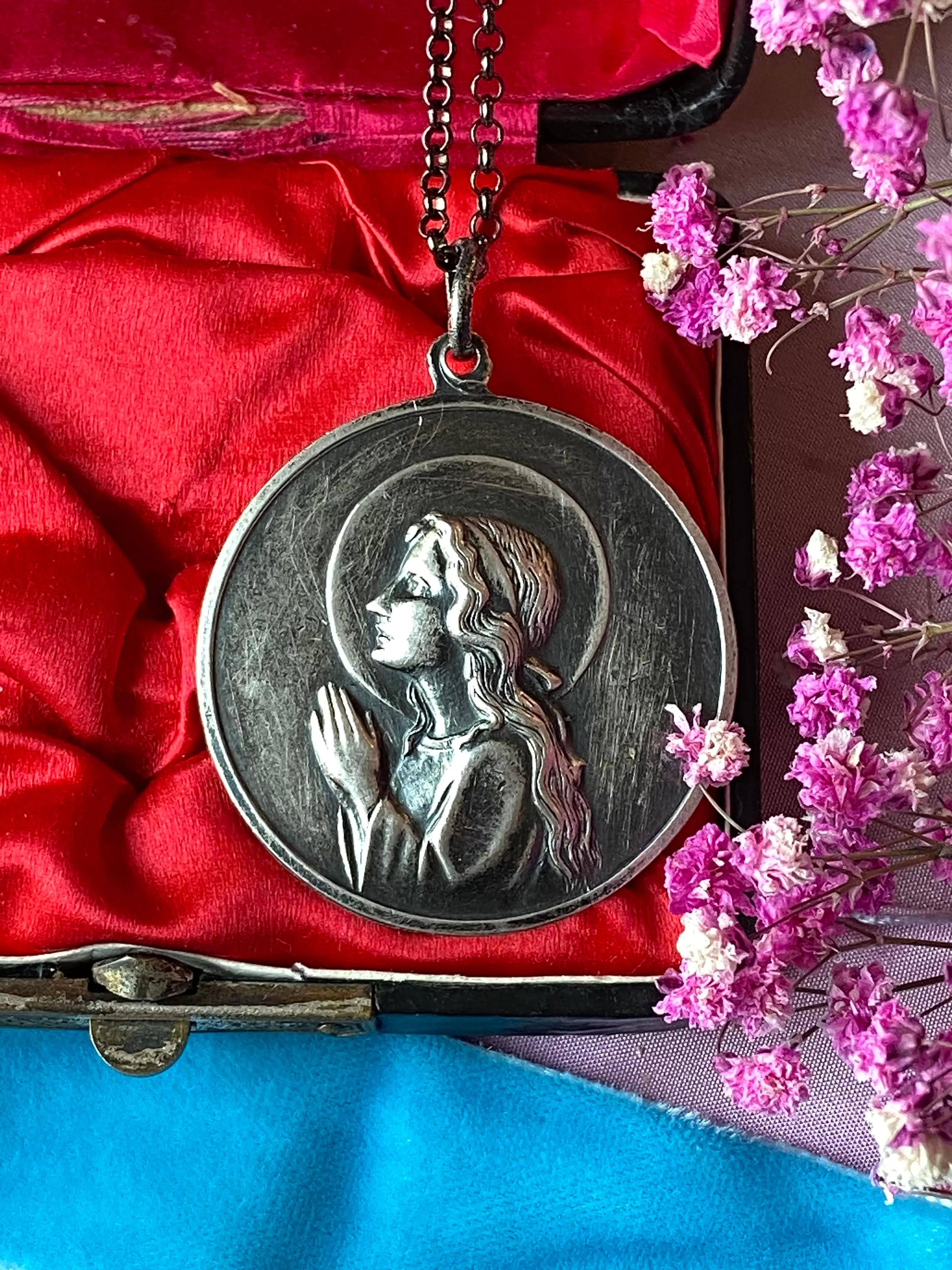 Antique Mother Mary Medal