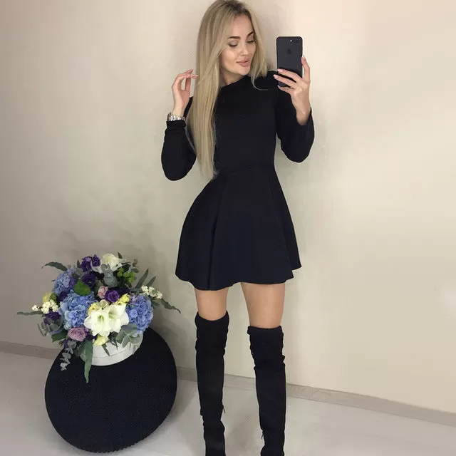 Autumn Elegant Party Mini Dress