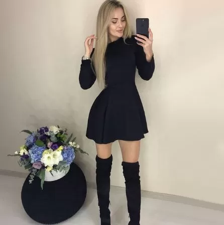 Autumn Elegant Party Mini Dress