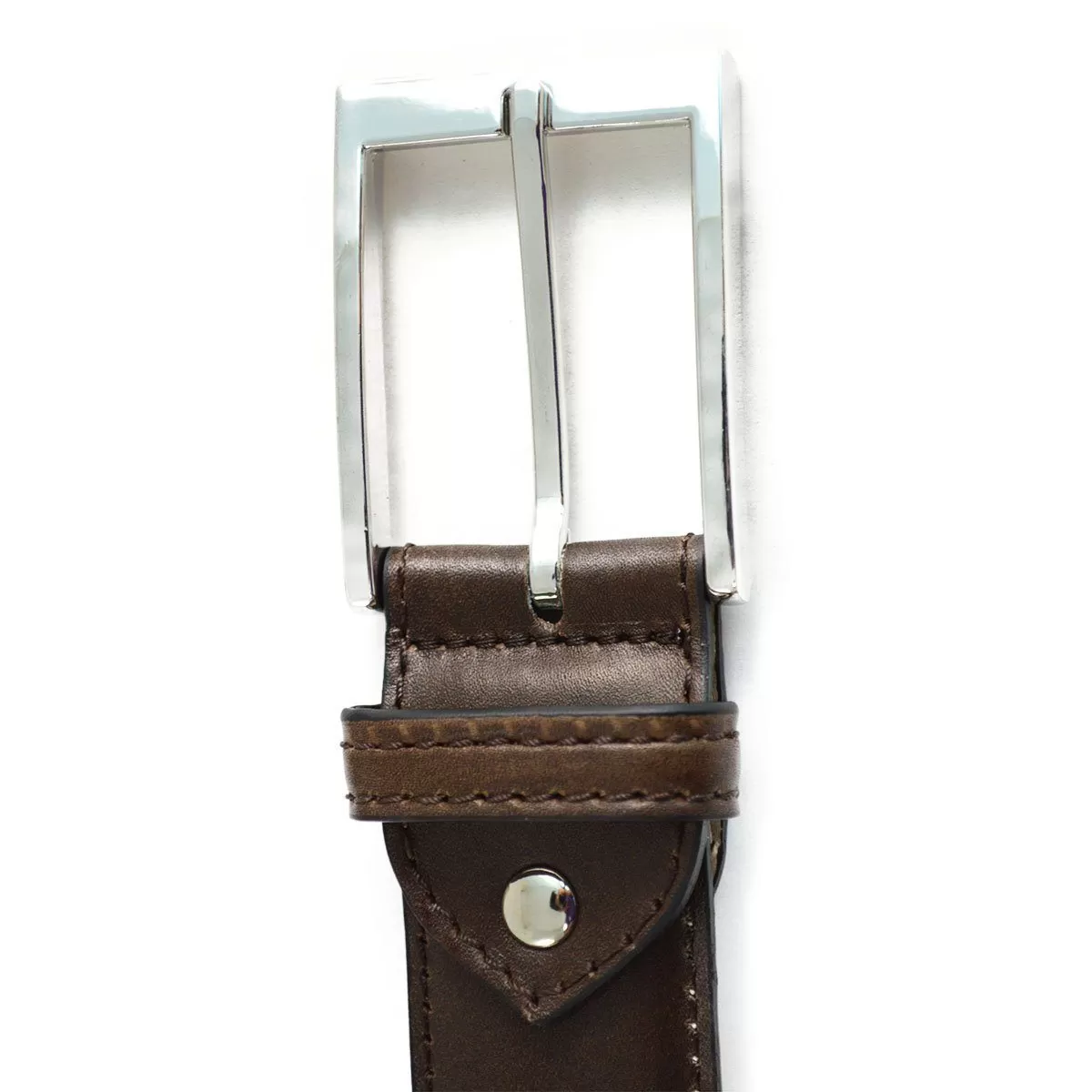 BERWICK 1707 Leather Belt - Lugo Testa Dark Brown