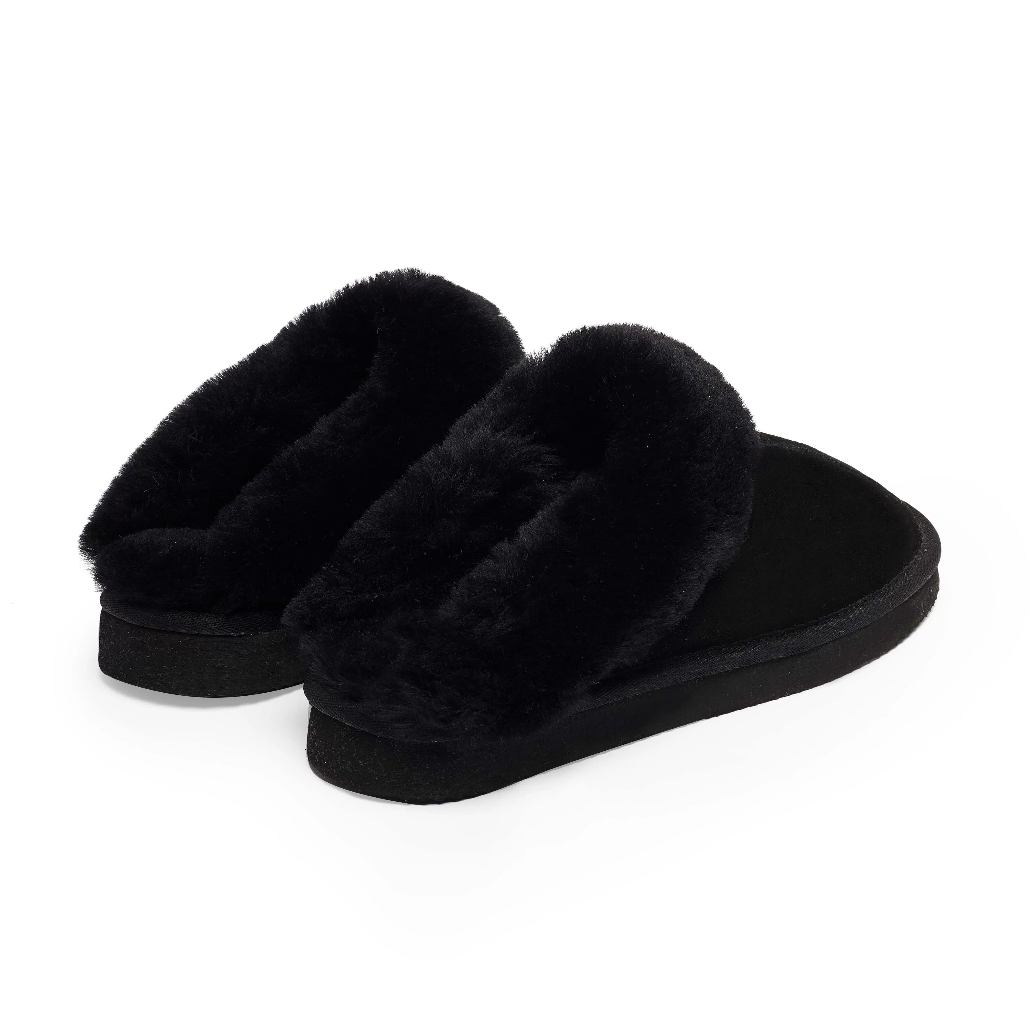 Black Wedge Slipper