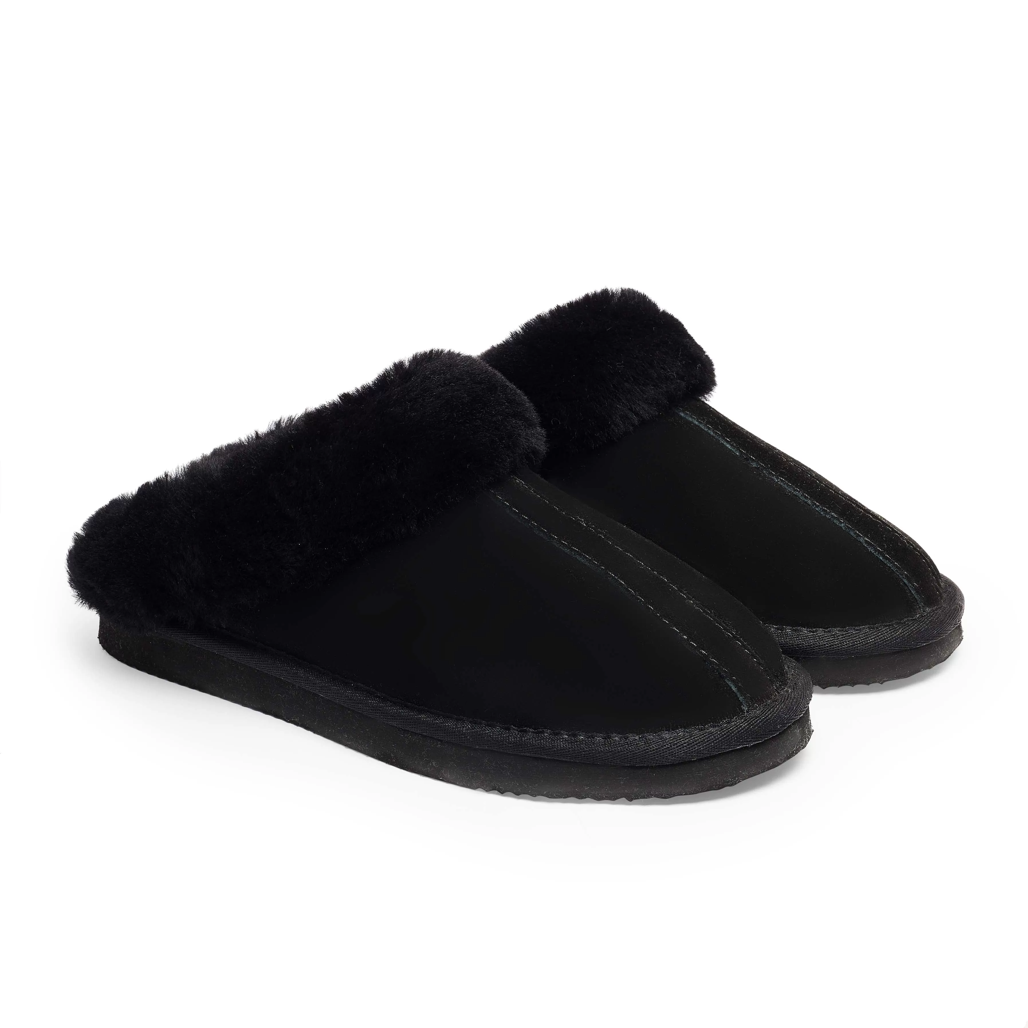 Black Wedge Slipper