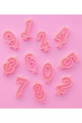 Bright Pink Number Candles