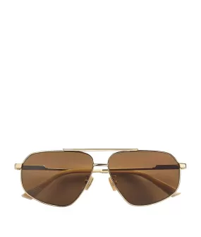 BV 1194S Aviator Sunglasses, Gold/Brown