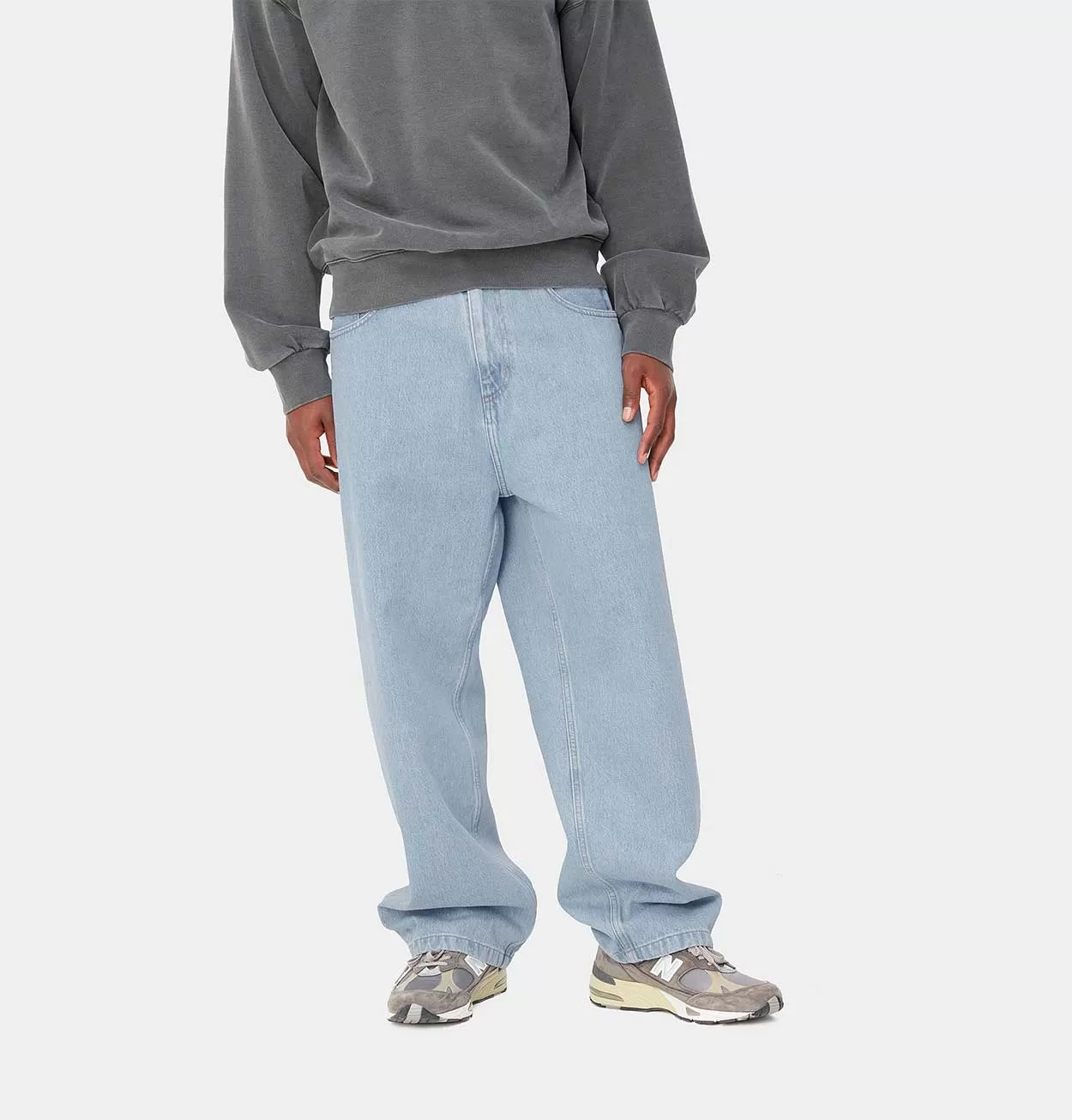 Carhartt WIP Brandon Pant in Blue Heavy Stone Bleached