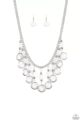 Cool Cascade White Necklace - Paparazzi Accessories