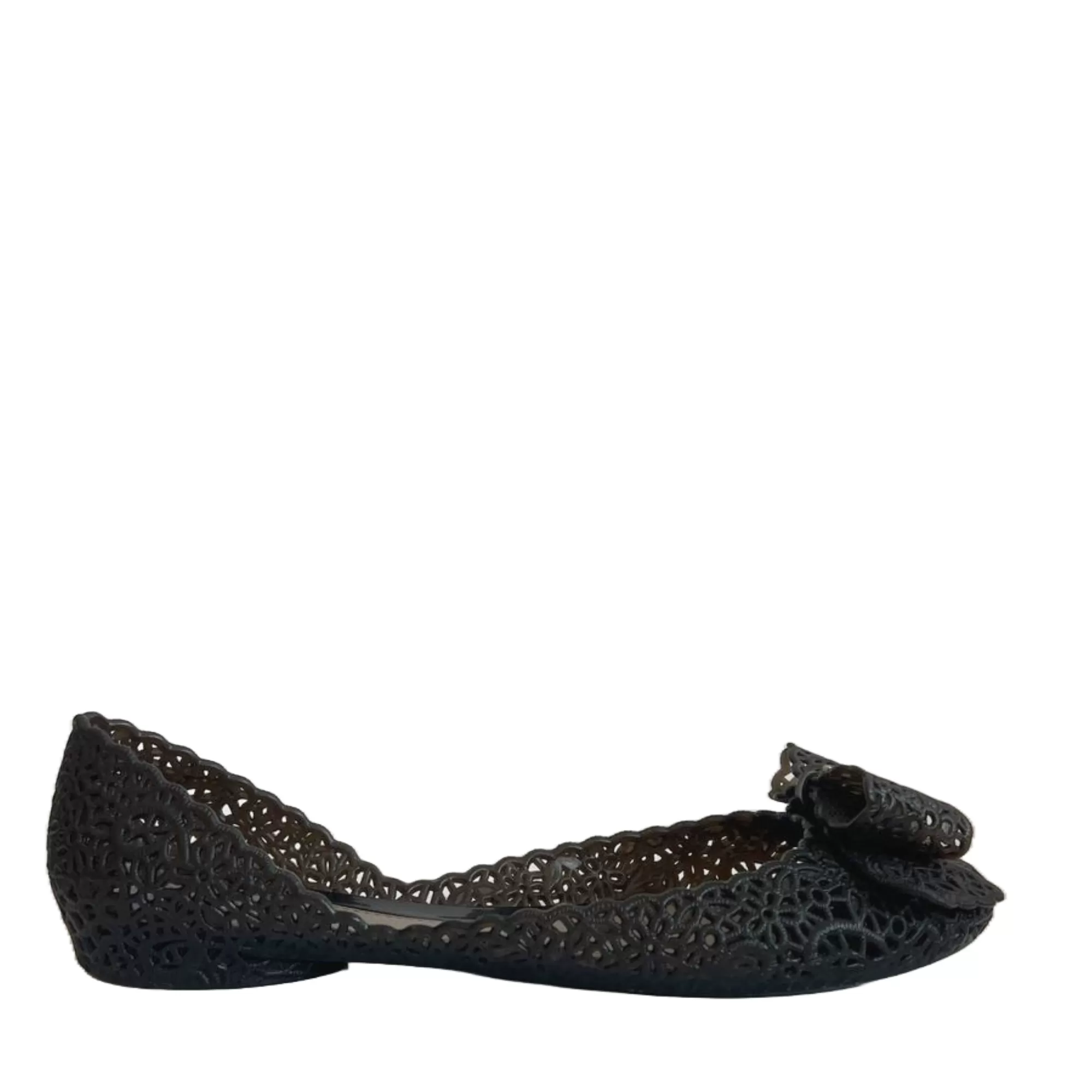 Dark Grey ‘Nilly’ Laser-Cut Jelly Ballerinas