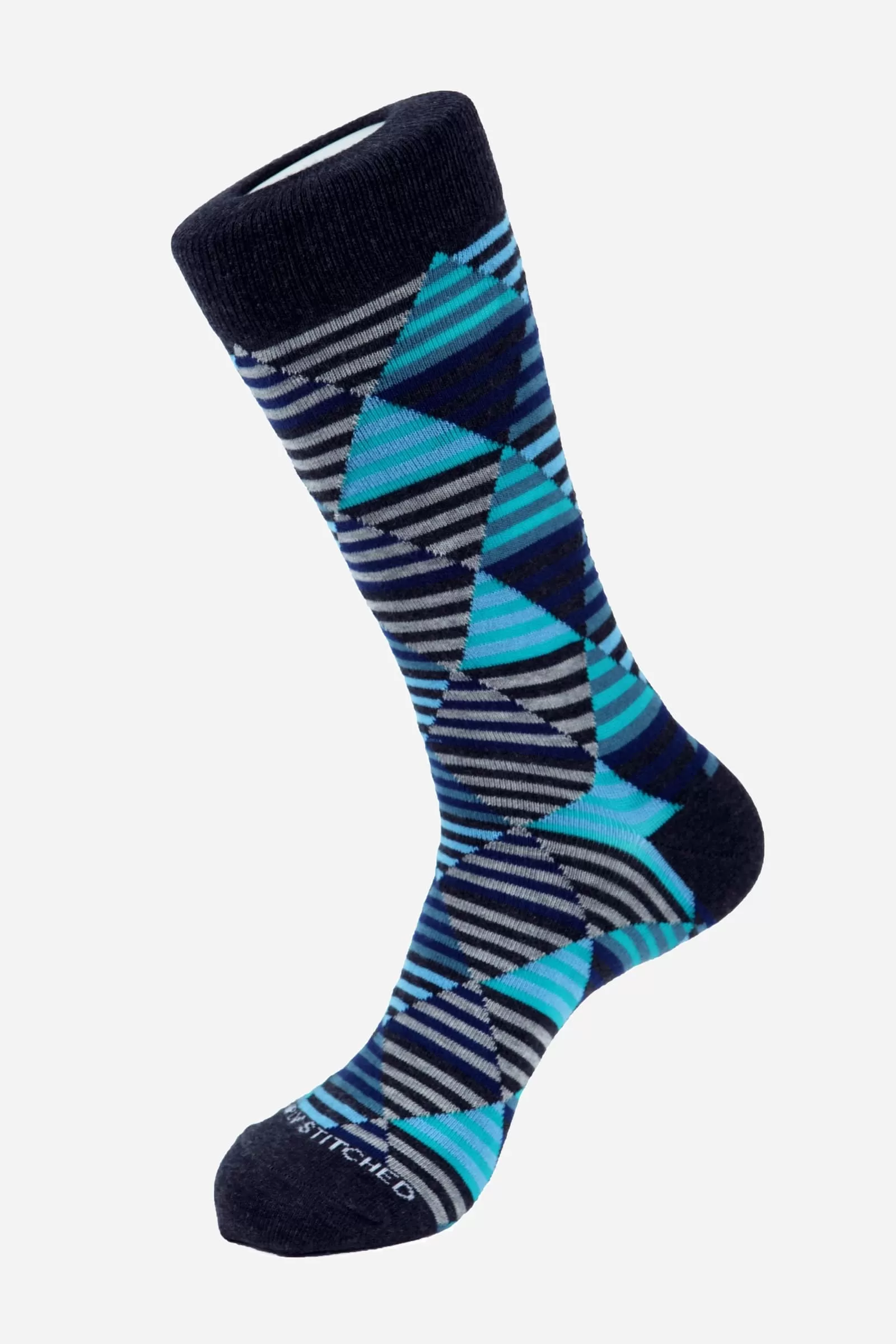 Diamond Stripe Blue Socks