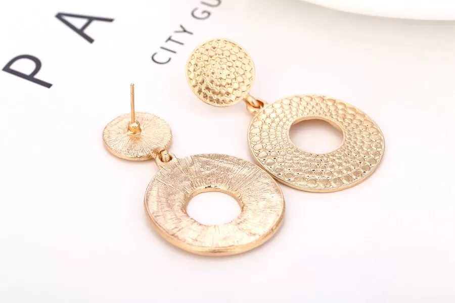 Golden  Round Party Wear Hoop Earring