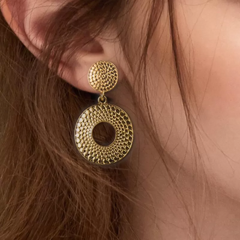 Golden  Round Party Wear Hoop Earring