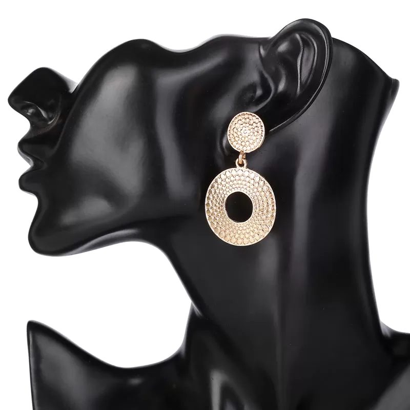 Golden  Round Party Wear Hoop Earring