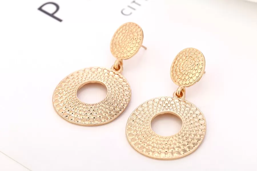 Golden  Round Party Wear Hoop Earring