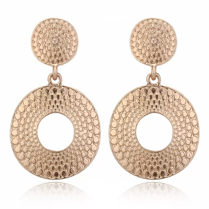 Golden  Round Party Wear Hoop Earring