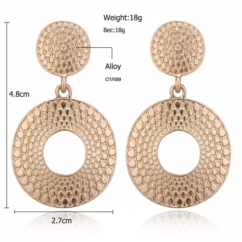 Golden  Round Party Wear Hoop Earring