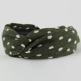 Green And White Polka Dot Headband