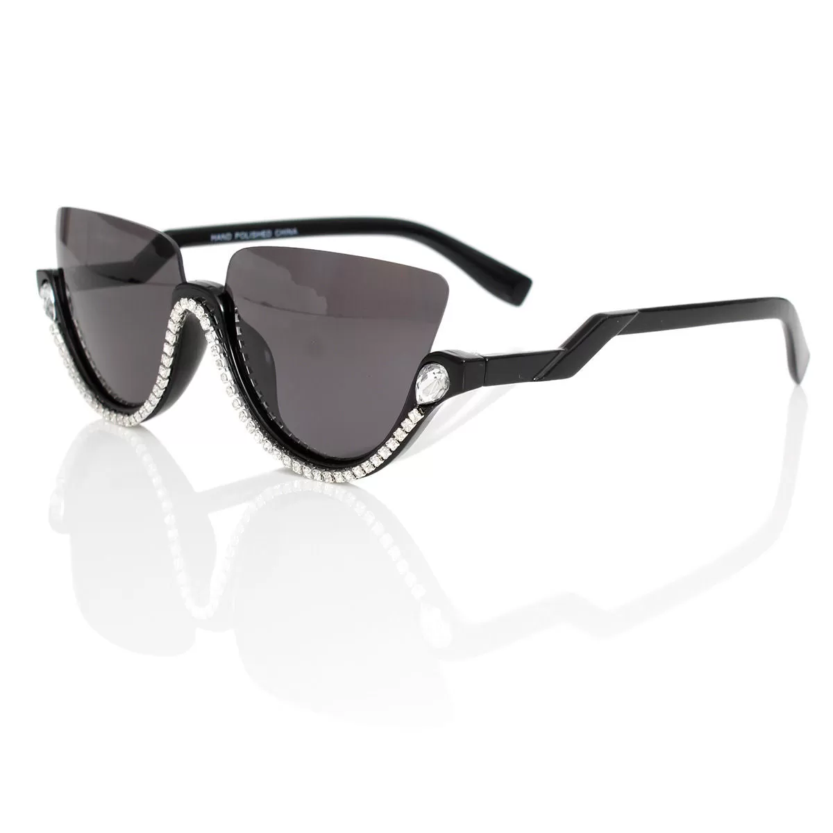 Half Frame Black Sunglasses