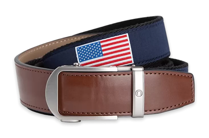 Hampton USA Flag, 1 3/8 Strap, Golf Ribbon Belt