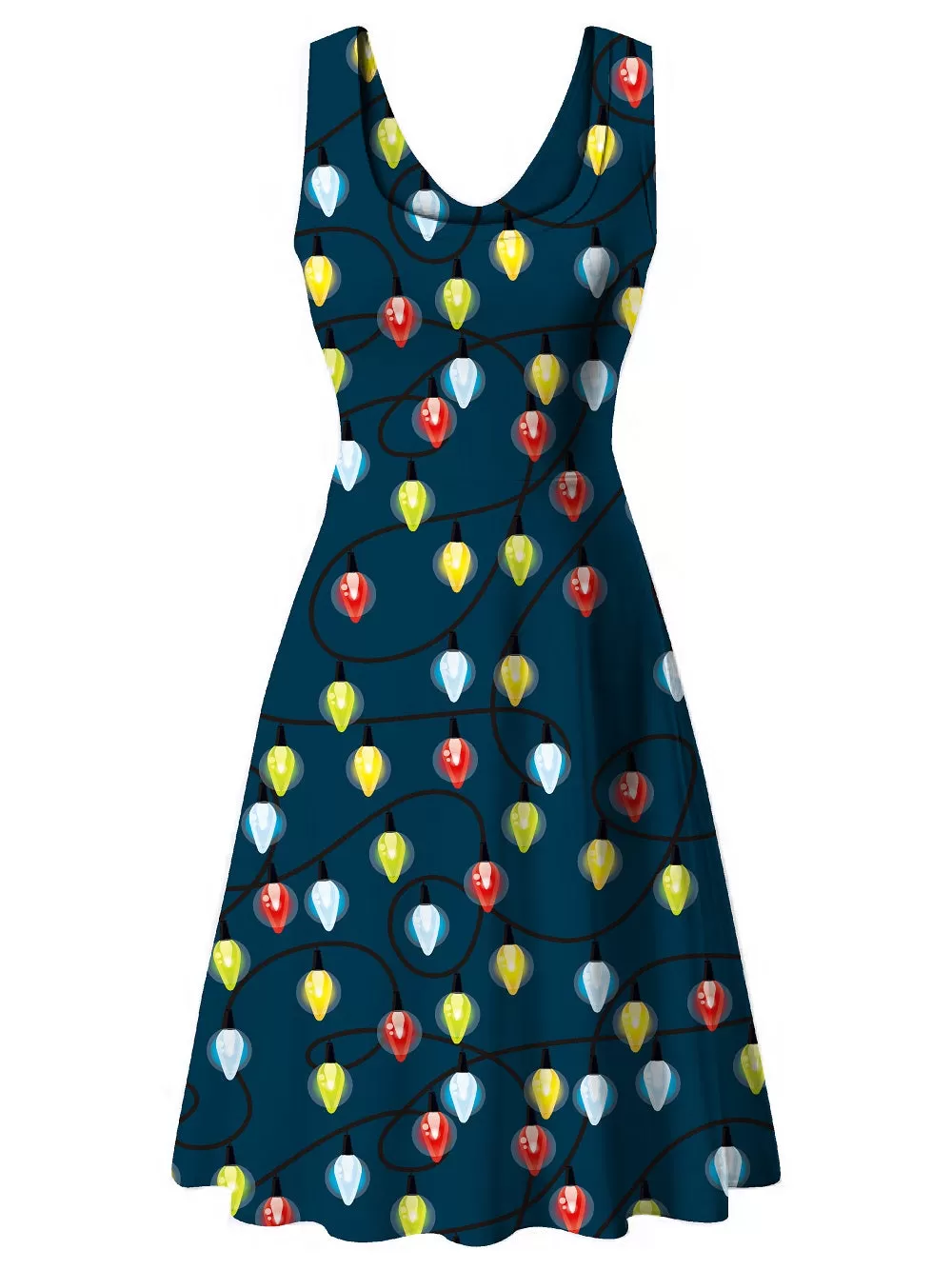 Haute Edition Women's Christmas Holiday Print Flared Skater Dress