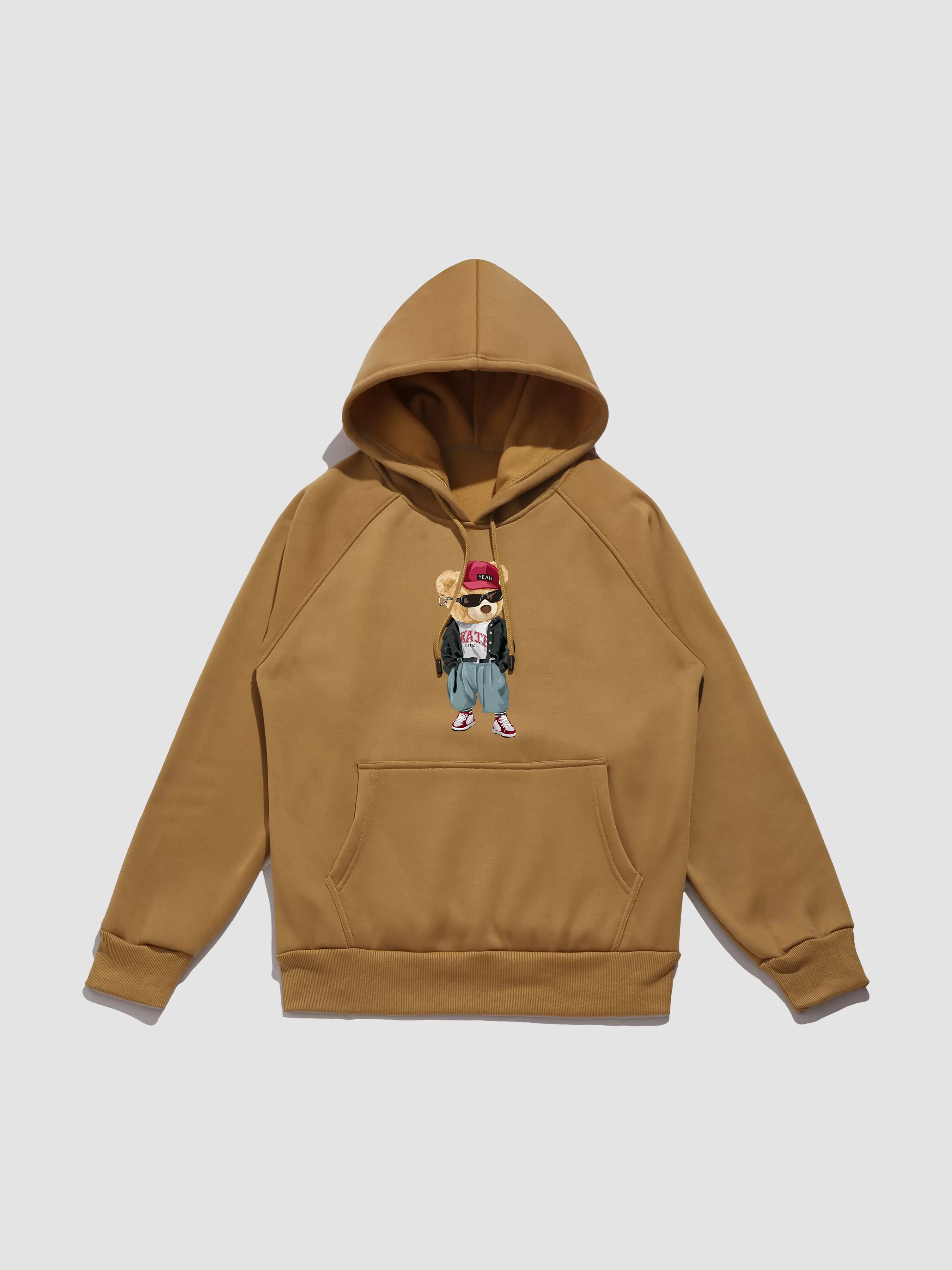 Hip Hop Style Bear Print Hoodie