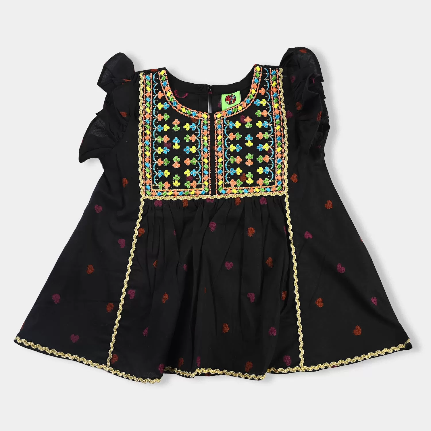 Infant Girls Jacquard 2PCs Suit Beautiful-BLACK