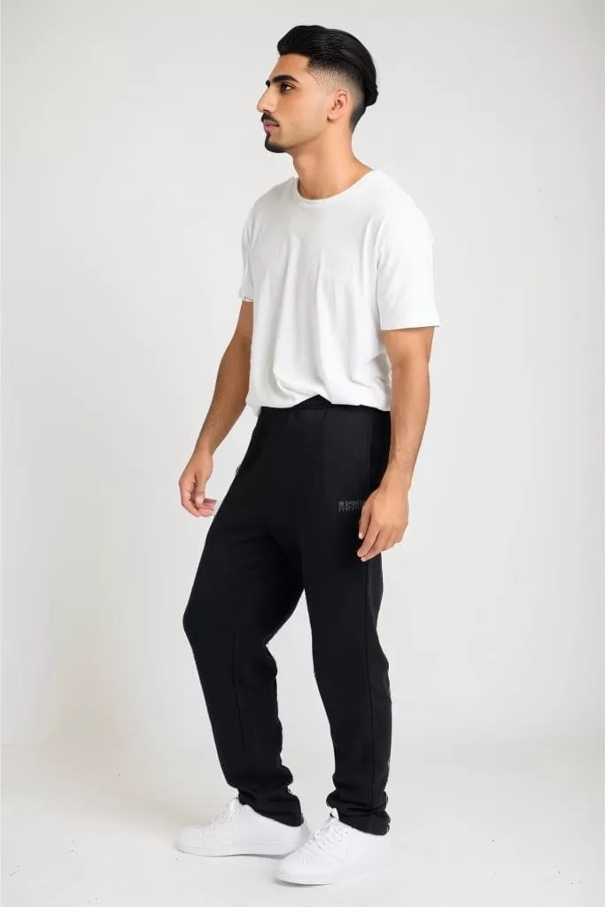 INSPORT MEN'S ASPEN BLACK TRACKPANTS (OPEN LEG)