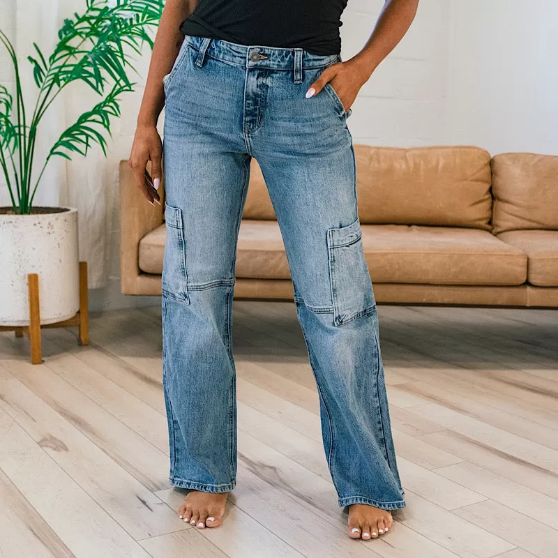 KanCan Natasha Wide Leg Cargo Jeans