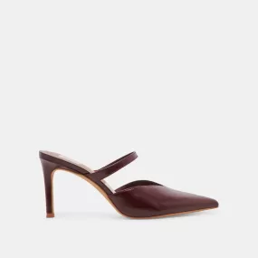 KANIKA HEELS BURGUNDY CRINKLE PATENT