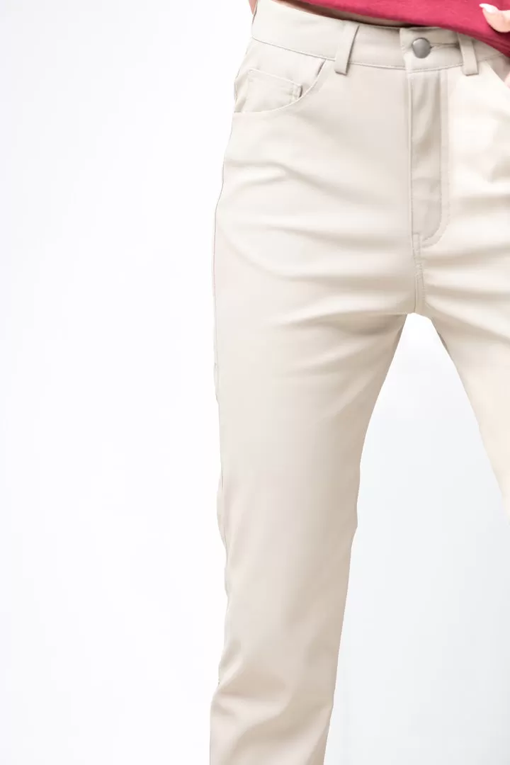 LEATHER PANTS BEIGE