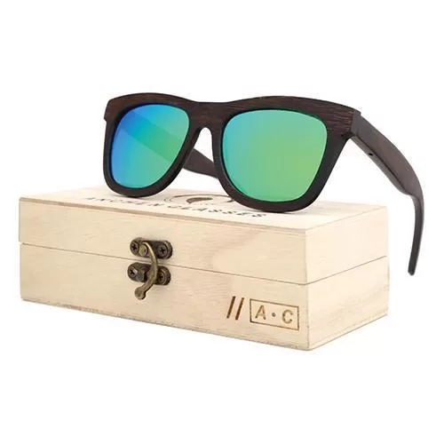 Luxury Mens Wooden Sunglasses with Bamboo Frames and UV400 Protection