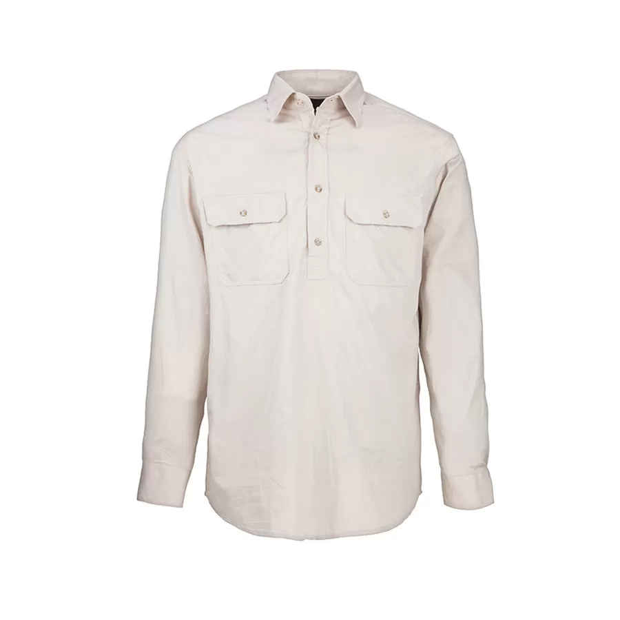 Mens Pilbara Closed Front L/S Shirt