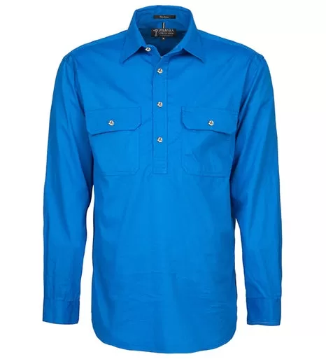 Mens Pilbara Closed Front L/S Shirt