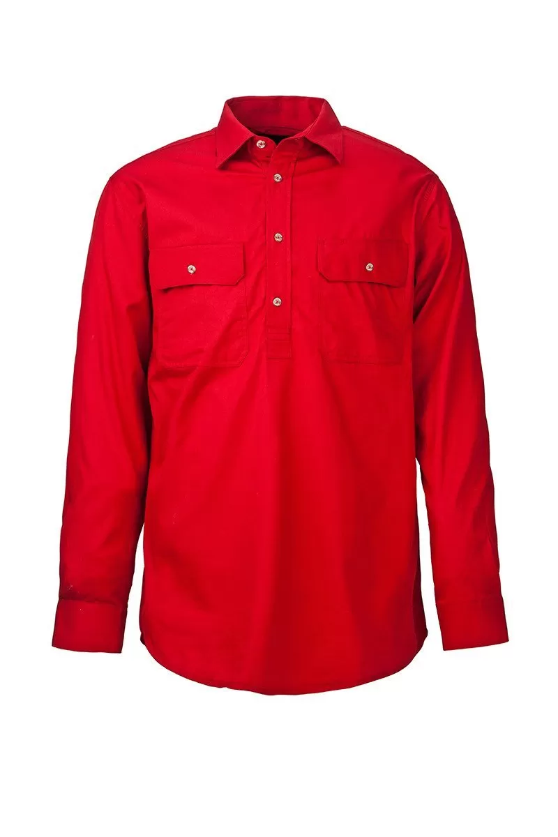 Mens Pilbara Closed Front L/S Shirt