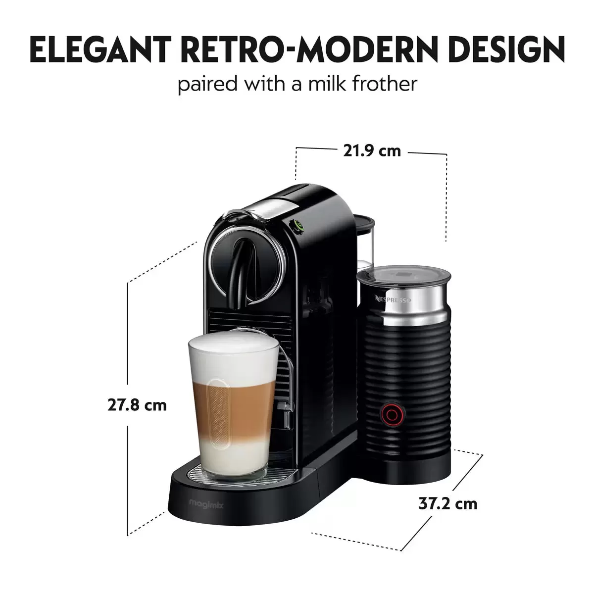 Nespresso 11317 Citiz and Milk Coffee Machine, Black - by Magimix