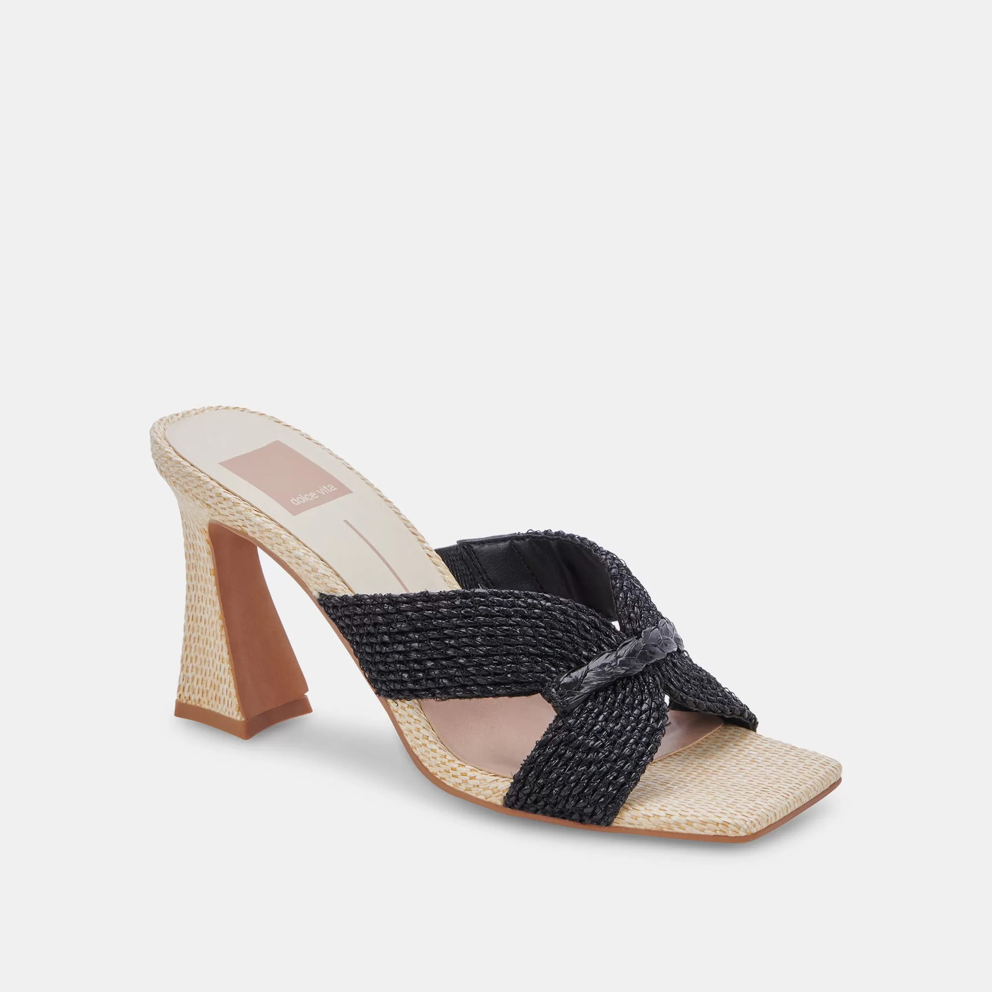 NITRO HEELS BLACK RAFFIA