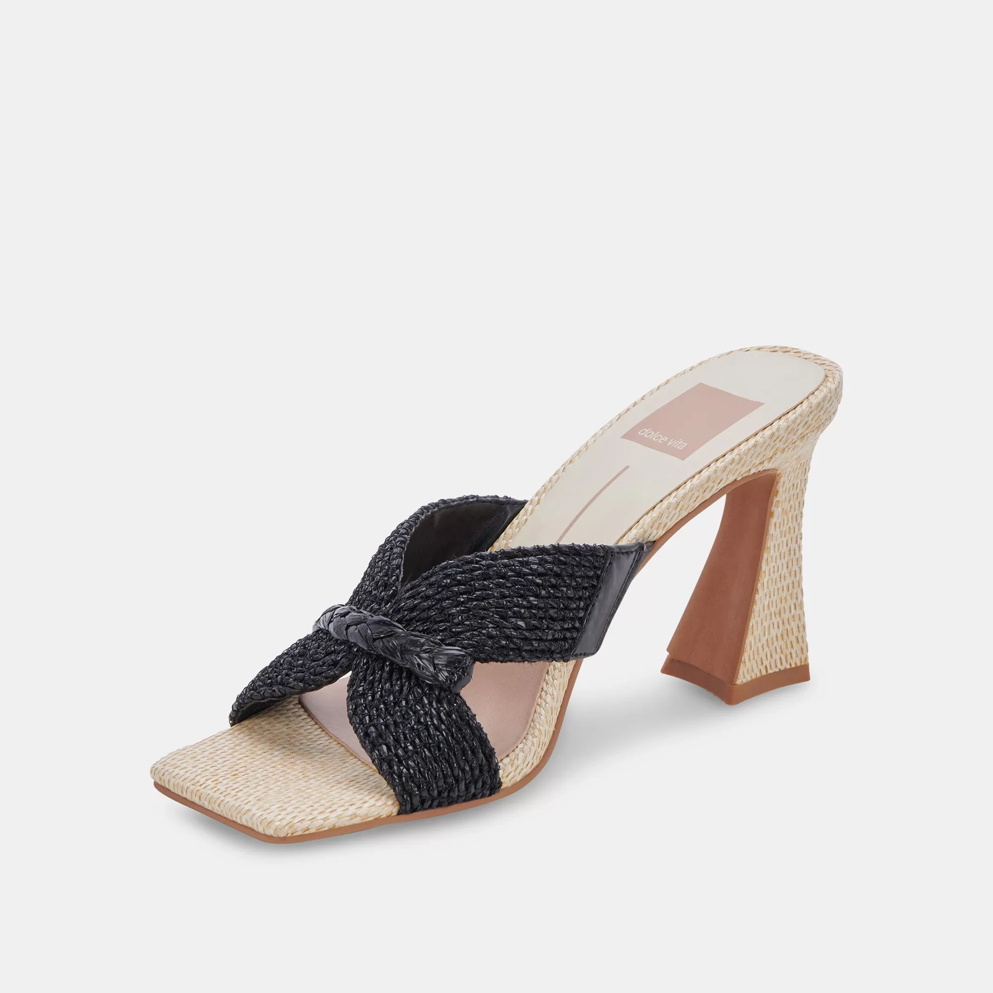 NITRO HEELS BLACK RAFFIA