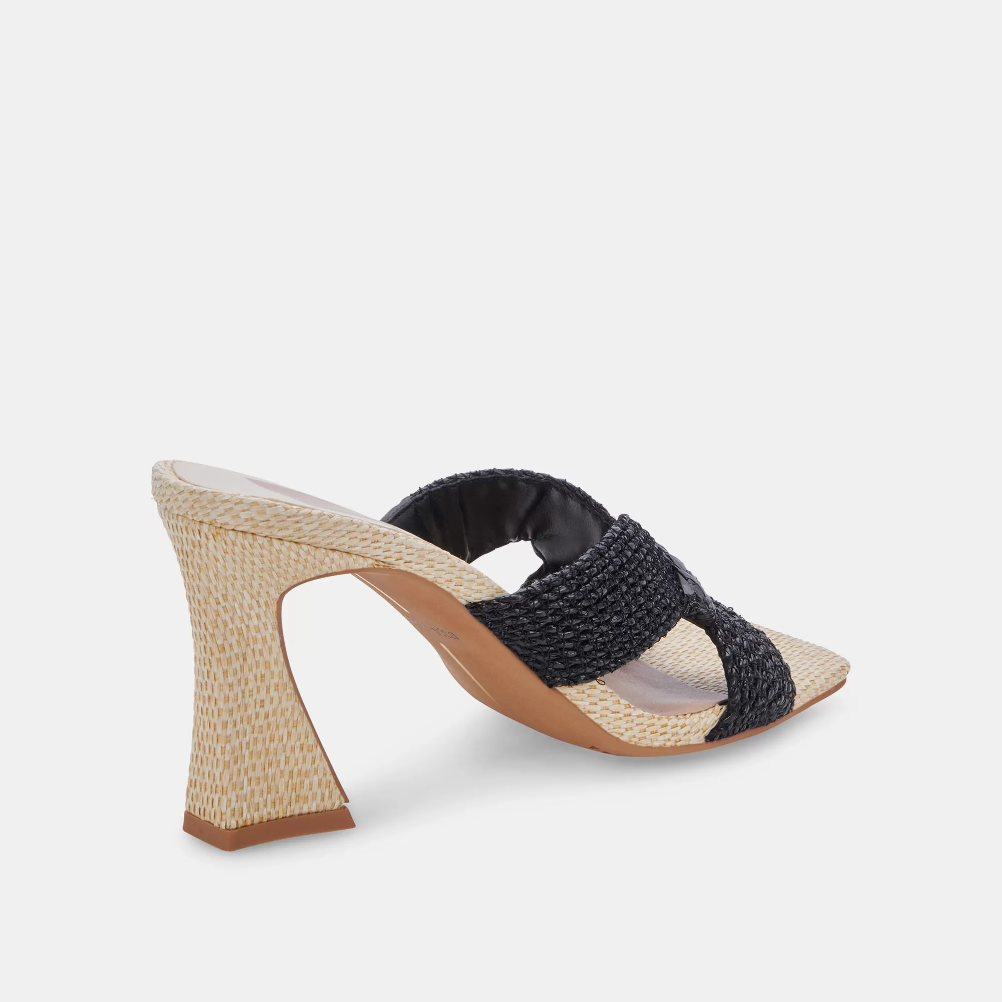 NITRO HEELS BLACK RAFFIA