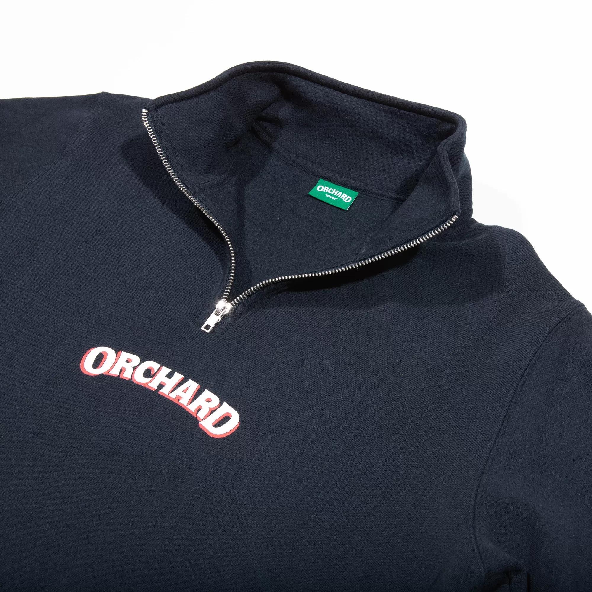 Orchard Text Shadow Q-Zip Sweatshirt Midnight/White/Red