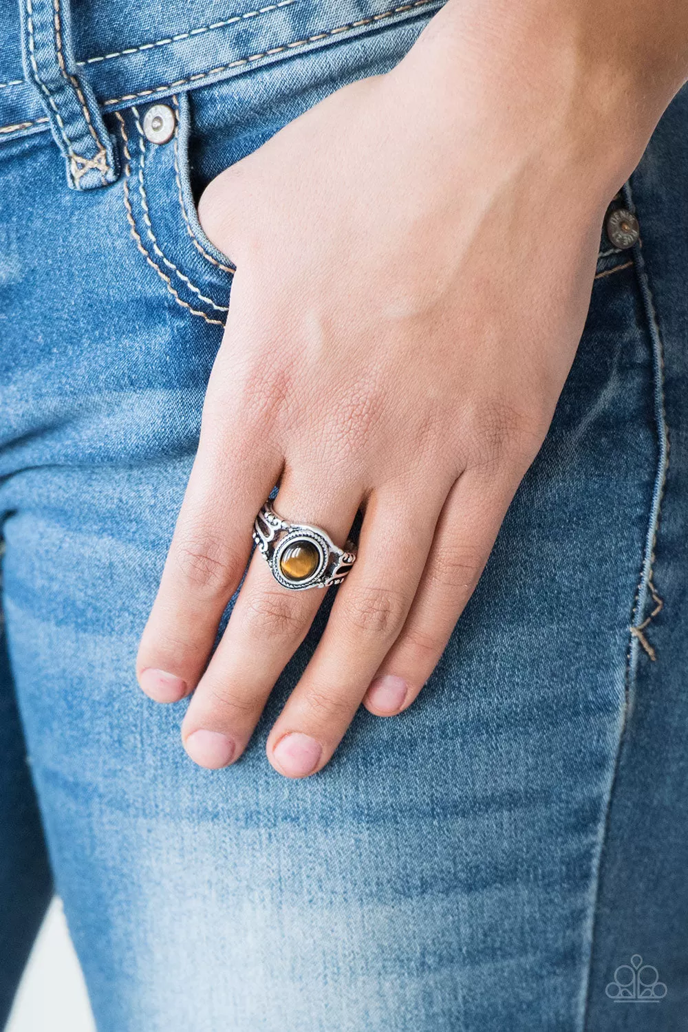 Paparazzi Peacefully Peaceful - Brown Paparazzi Ring