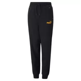 Puma fleece trousers with cuff Power Sweatpants FL B 670100 51 Black-Tangerine