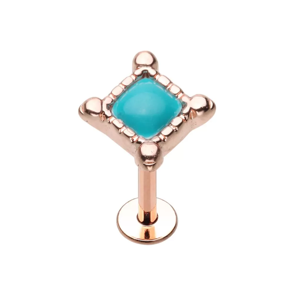 Rose Gold Turquoise Bohemian Steel WildKlass Labret