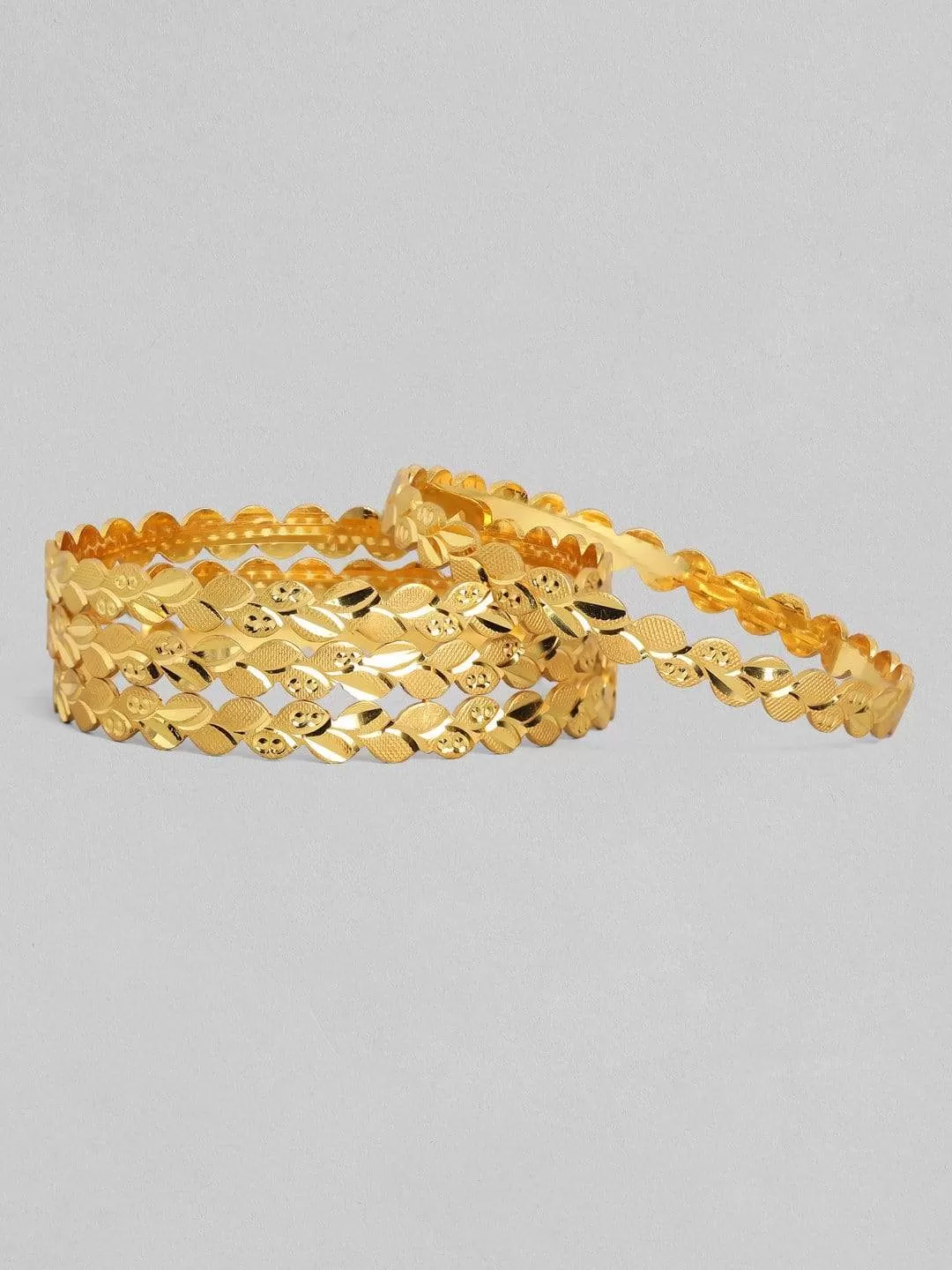 Rubans 24K Gold Plated Handcrafted Filigree Set of 4 Bangles