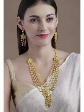 Rubans Gold Plated Handcrafted Layered Necklace Set