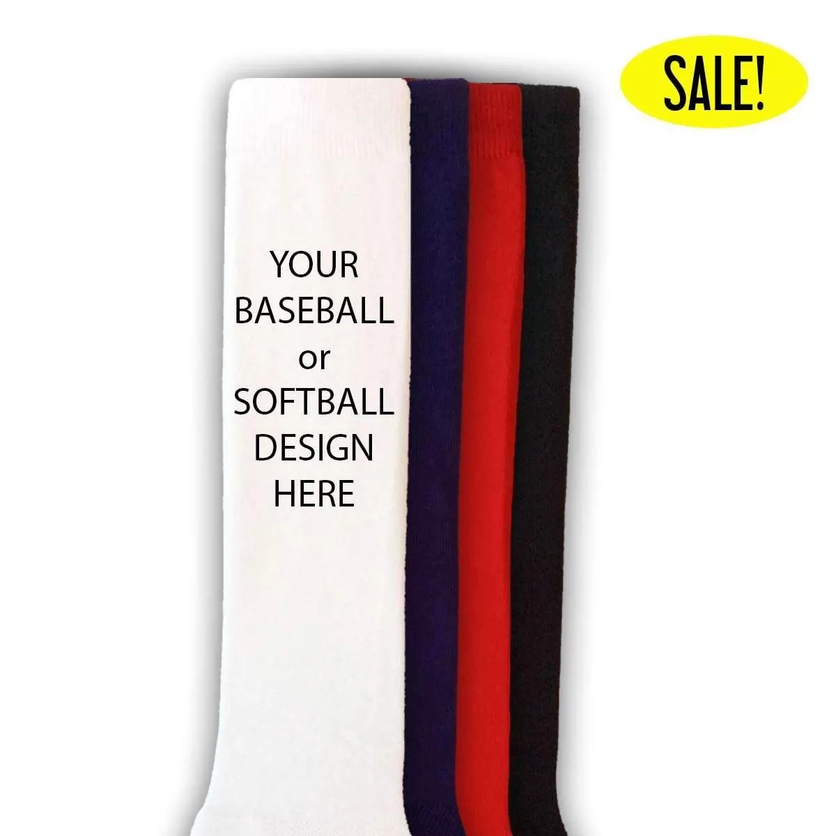 SAVE 30% on Custom Printed Baseball and Softball Knee High Socks