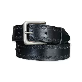 Silver Wolf Belt - Black