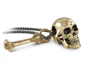 Skull & Bone Necklace - Bronze