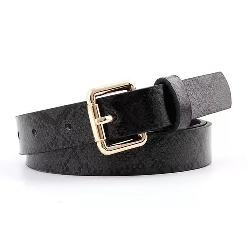 Snake Print Women Faux Leather Fashion Belt Buckles Jeans Dress